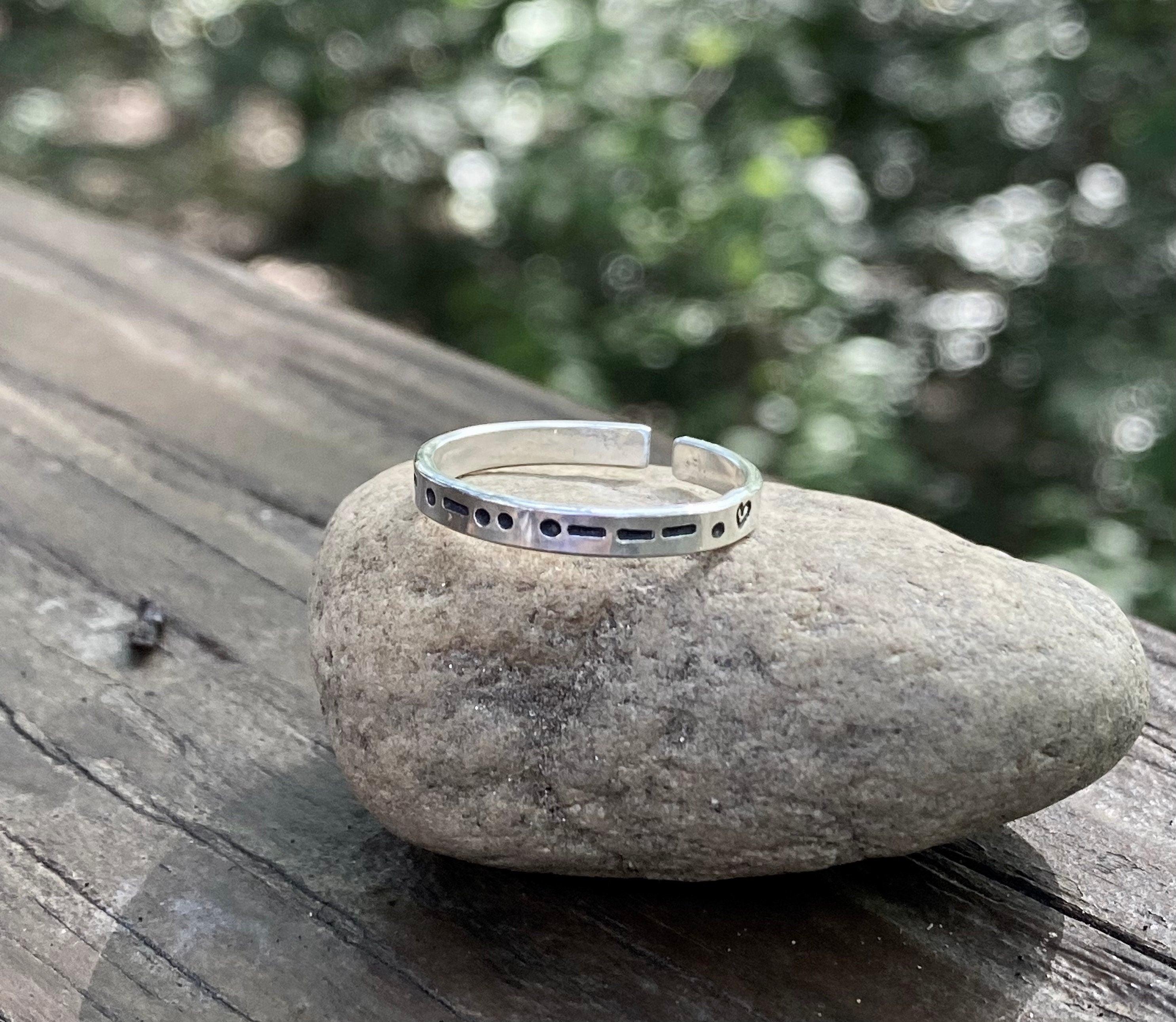 Adjustable Morse Code in Sterling Silver, You Customize up to 20 Dots & Dashes