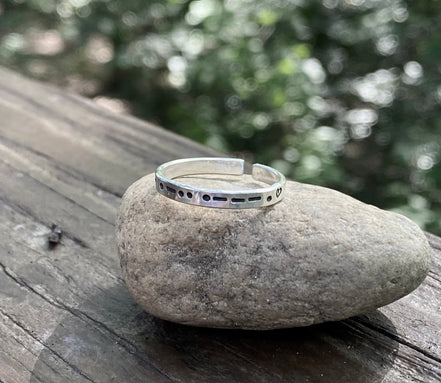 Adjustable Morse Code in Sterling Silver, You Customize up to 20 Dots & Dashes