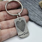 Heart Shaped Fingerprint Keychain with Handwriting