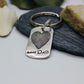Heart Shaped Fingerprint Keychain with Handwriting