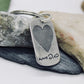 Heart Shaped Fingerprint Keychain with Handwriting