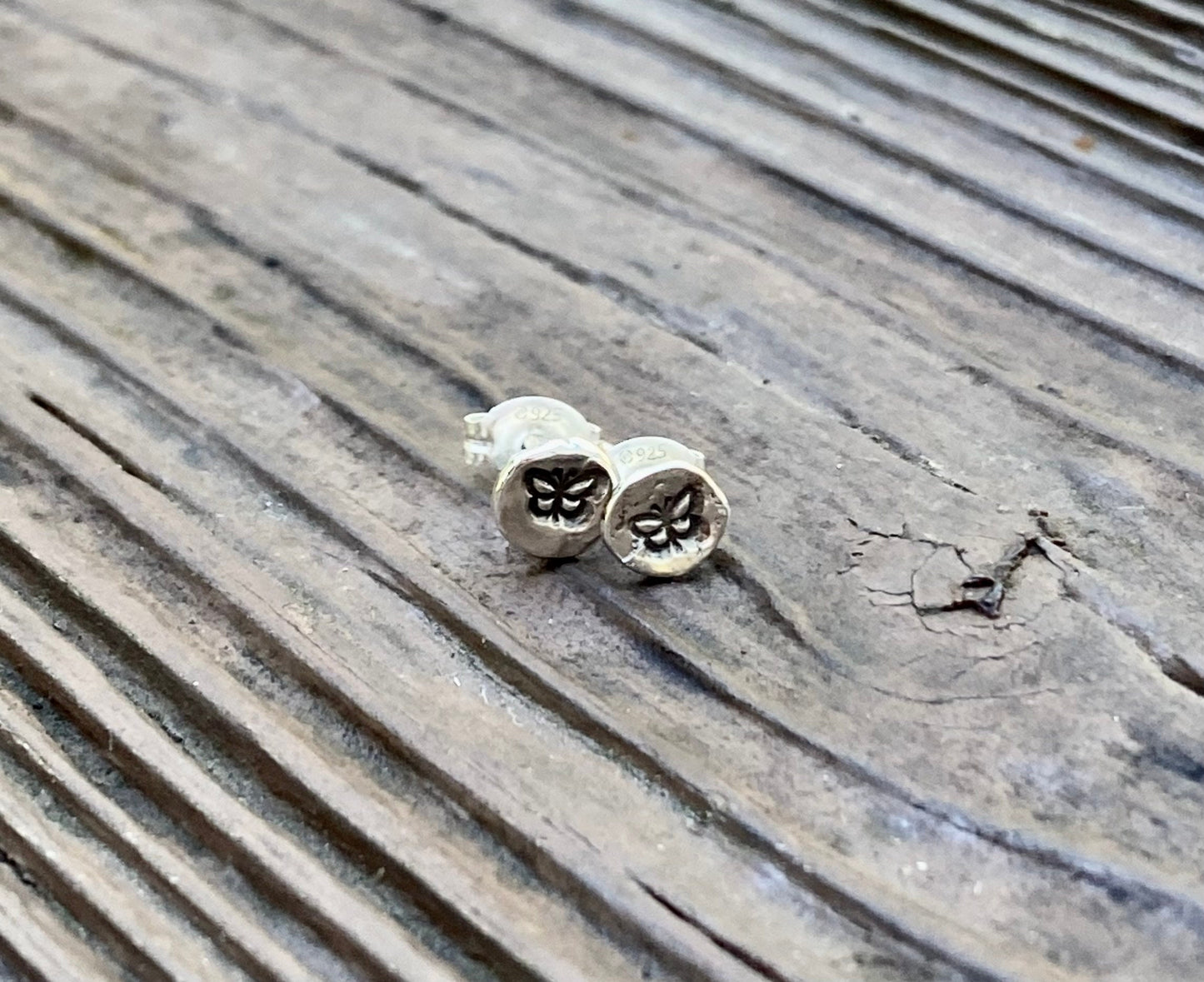 Butterfly Stud Earrings in Sterling Silver