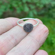 Small Fingerprint Ring in Solid Sterling Silver