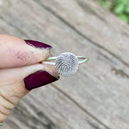 Small Fingerprint Ring in Solid Sterling Silver