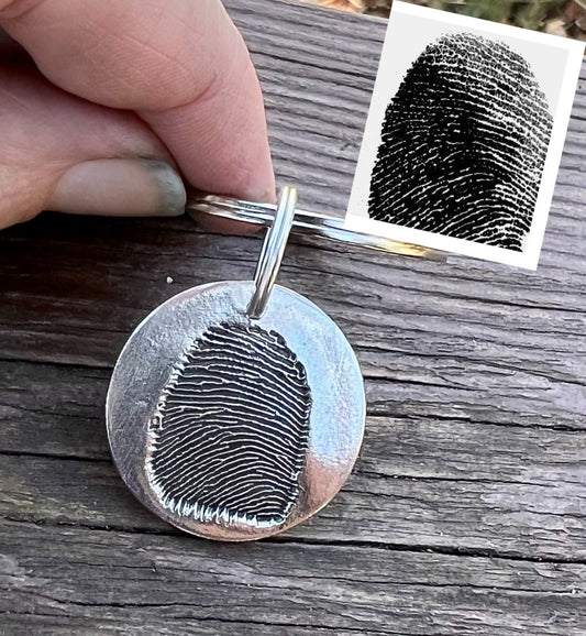Fingerprint Keychain Circle Shape