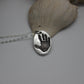 Single Hand Print Charm in Solid Sterling Silver