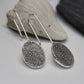 Drop down fingerprint earrings