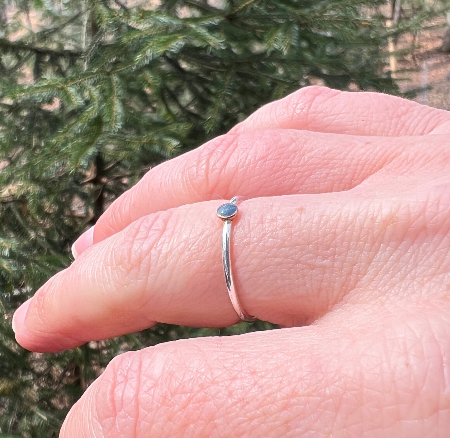 Burnt Blue Vitreous Enamel Ring