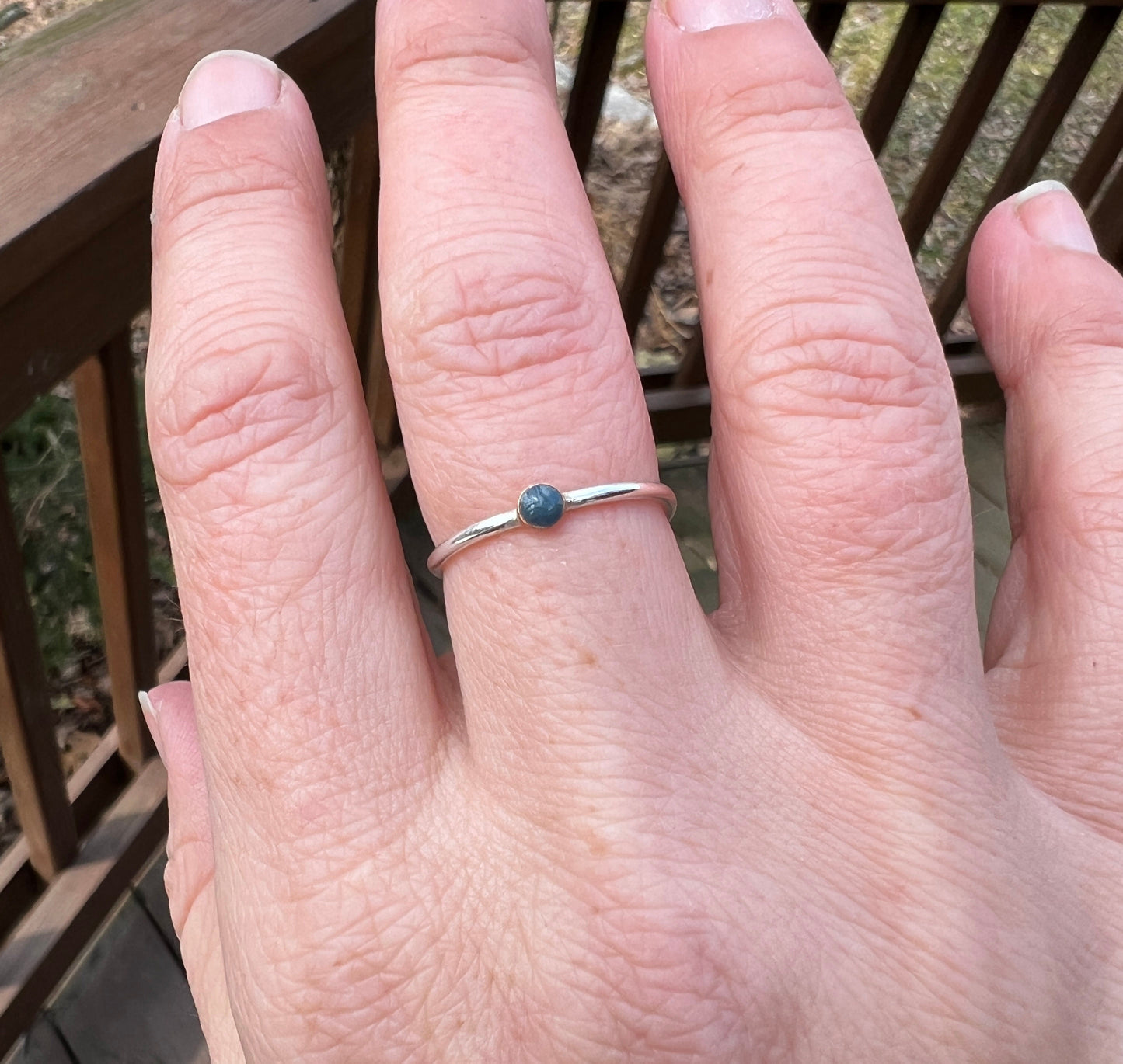 Burnt Blue Vitreous Enamel Ring