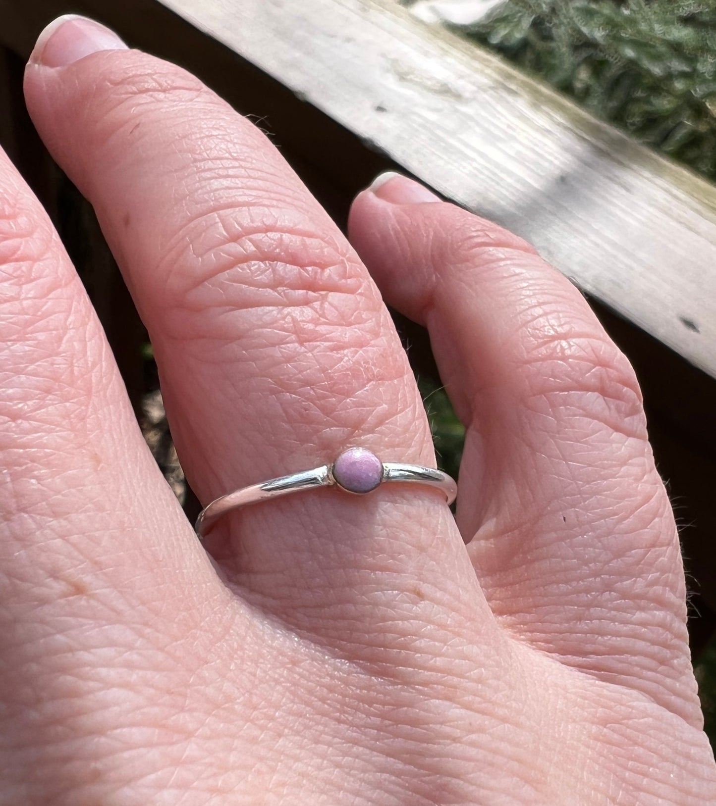 Pale Pink Vitreous Enamel Ring