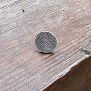 Fingerprint Lapel Pin in Sterling Silver