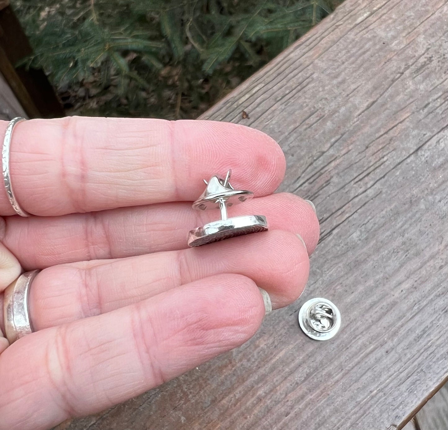 Fingerprint Lapel Pin in Sterling Silver