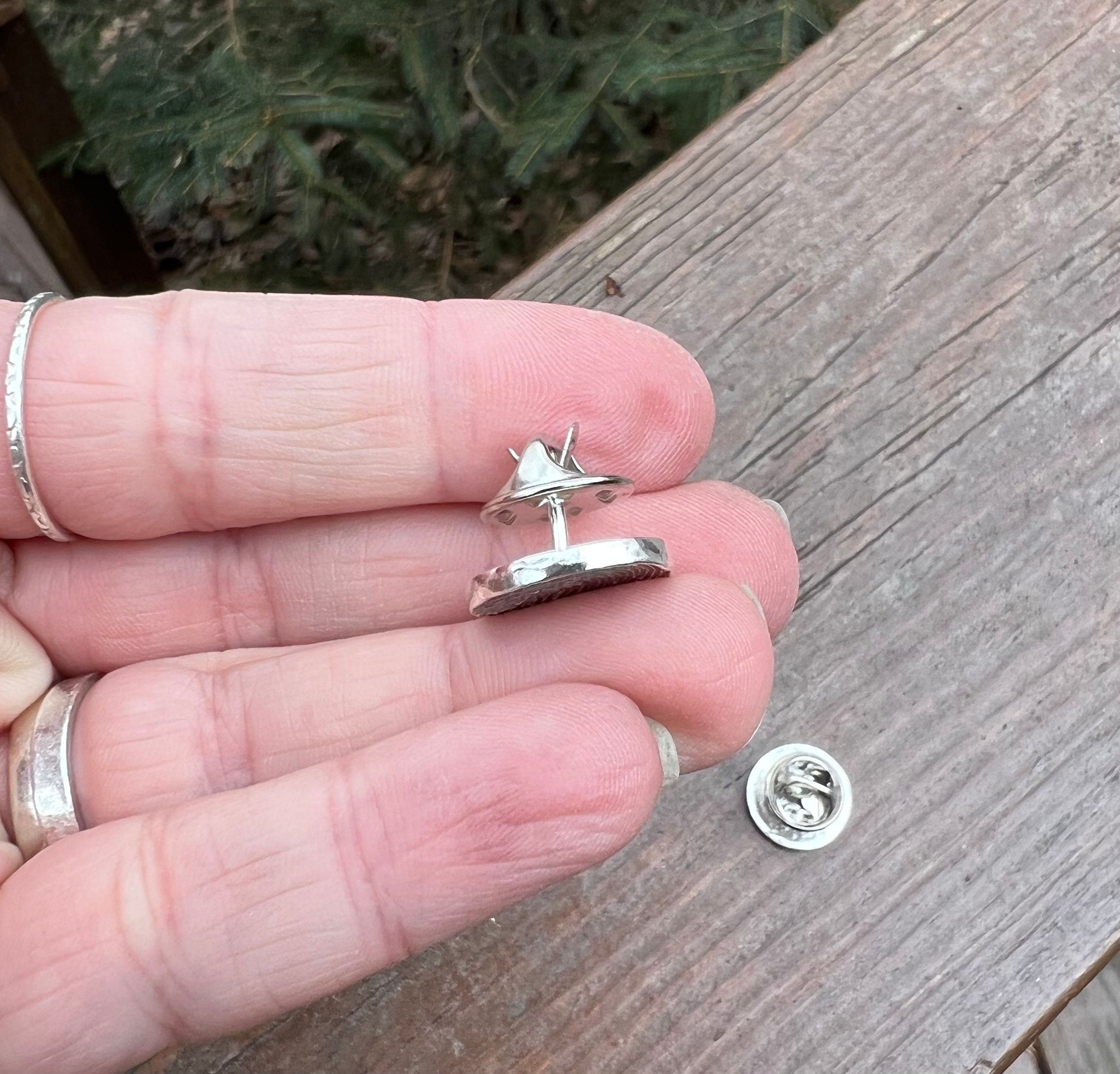 Fingerprint Lapel Pin in Sterling Silver