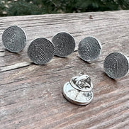 Fingerprint Lapel Pin in Sterling Silver