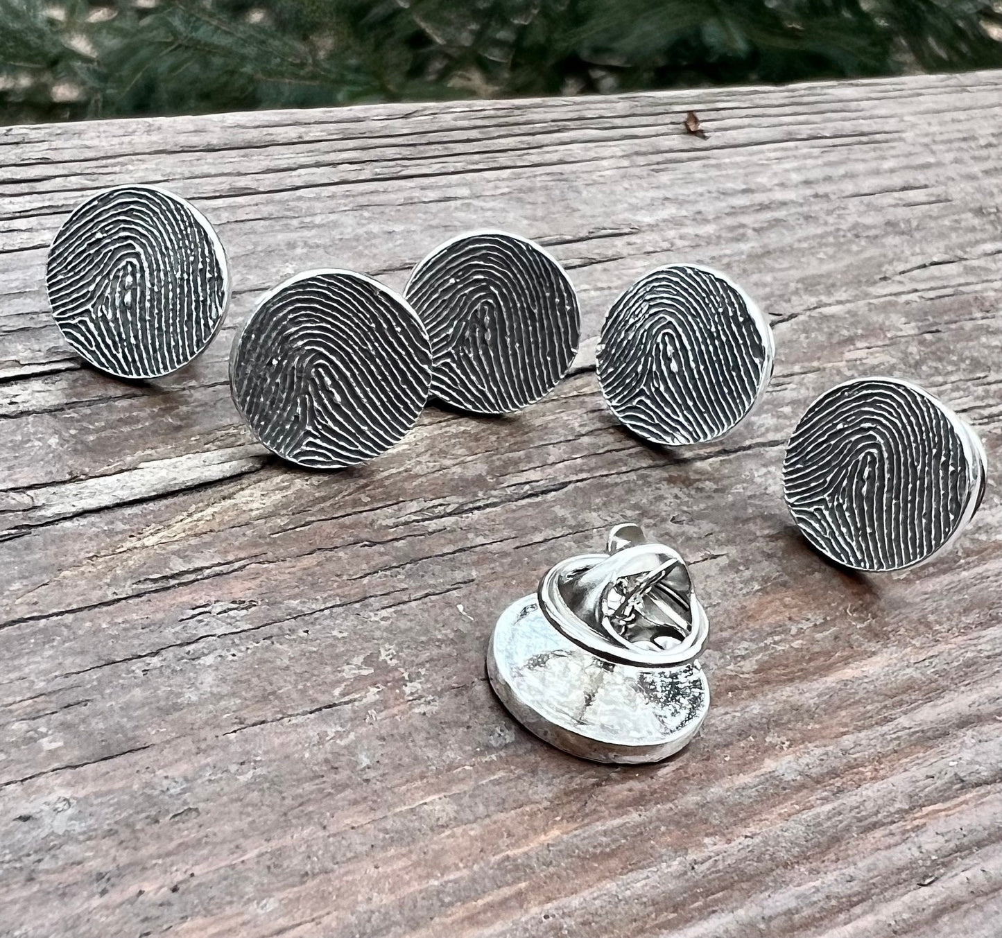 Fingerprint Lapel Pin in Sterling Silver