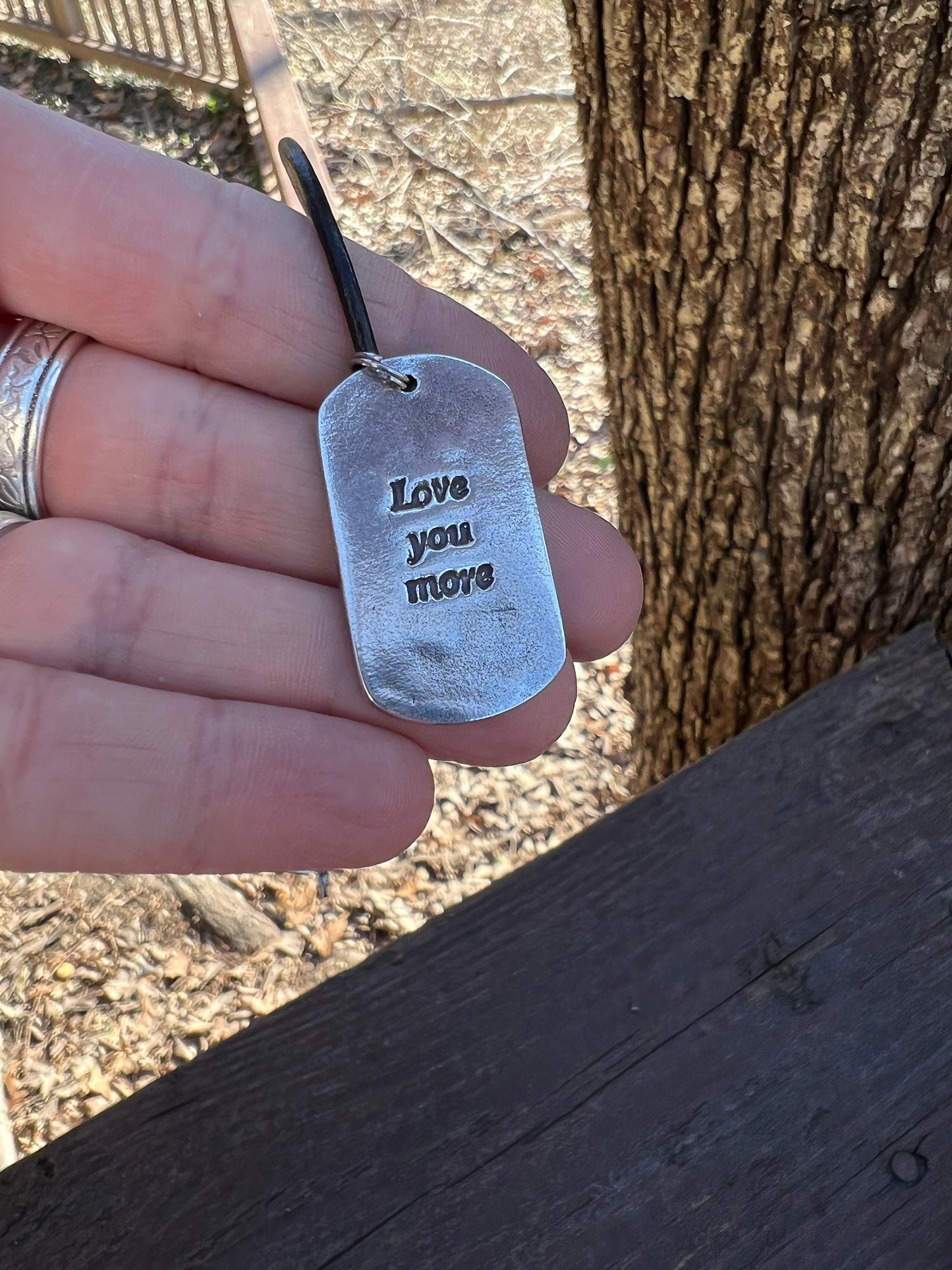 Fingerprint Dog Tag Charm in Solid Sterling Silver