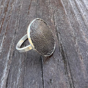 Full Fingerprint Solid Sterling Silver Ring
