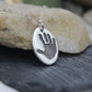 Single Hand Print Charm in Solid Sterling Silver