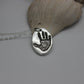 Single Hand Print Charm in Solid Sterling Silver