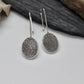 Drop down fingerprint earrings