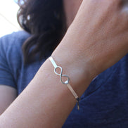 Infinity Bangle Bracelet, Sterling Silver Infinity Bangle