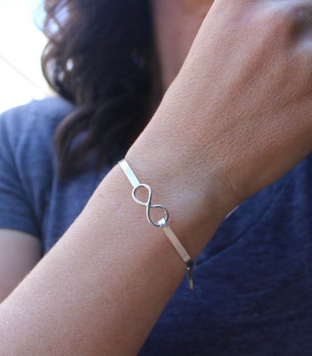 Infinity Bangle Bracelet, Sterling Silver Infinity Bangle
