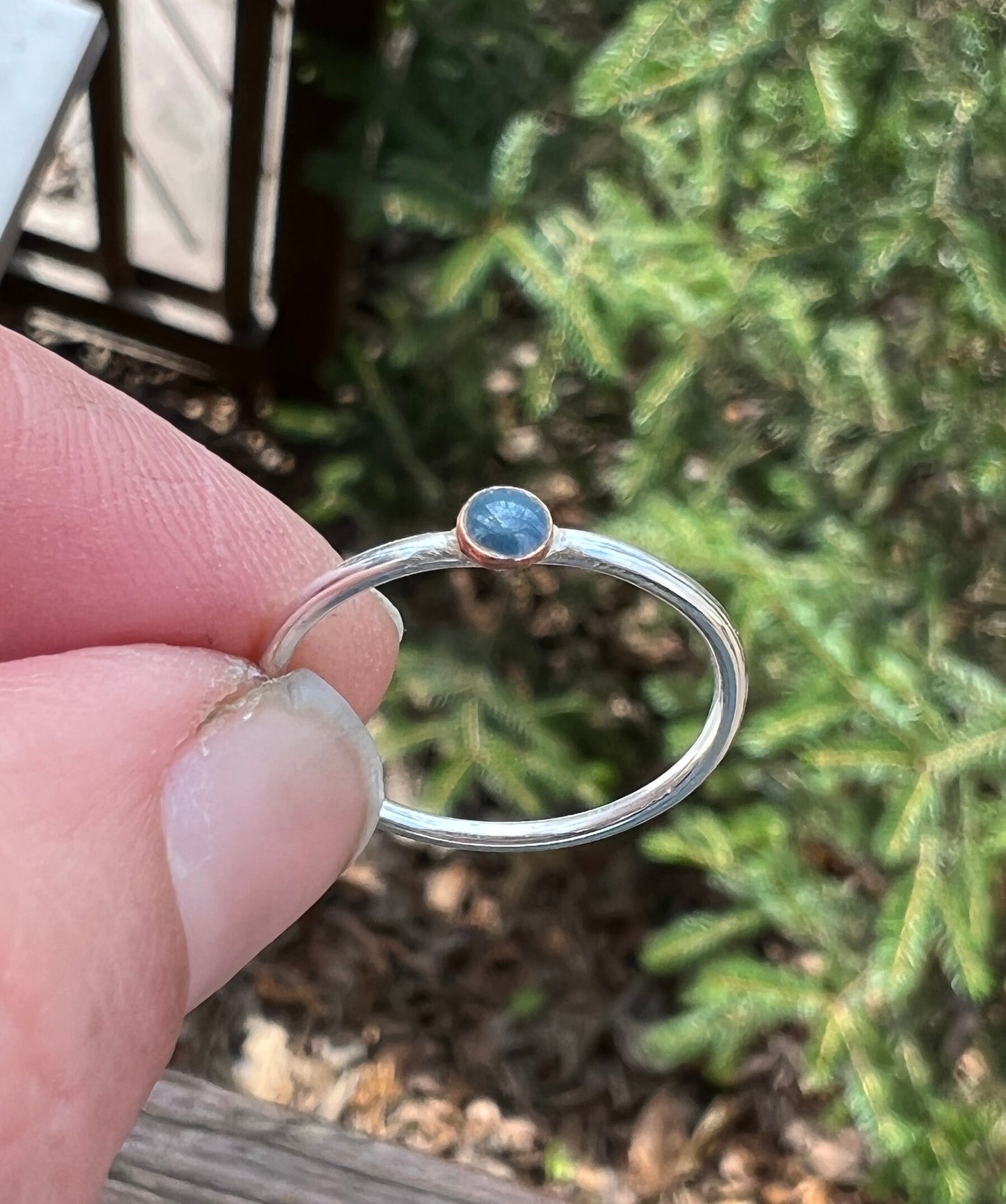 Burnt Blue Vitreous Enamel Ring