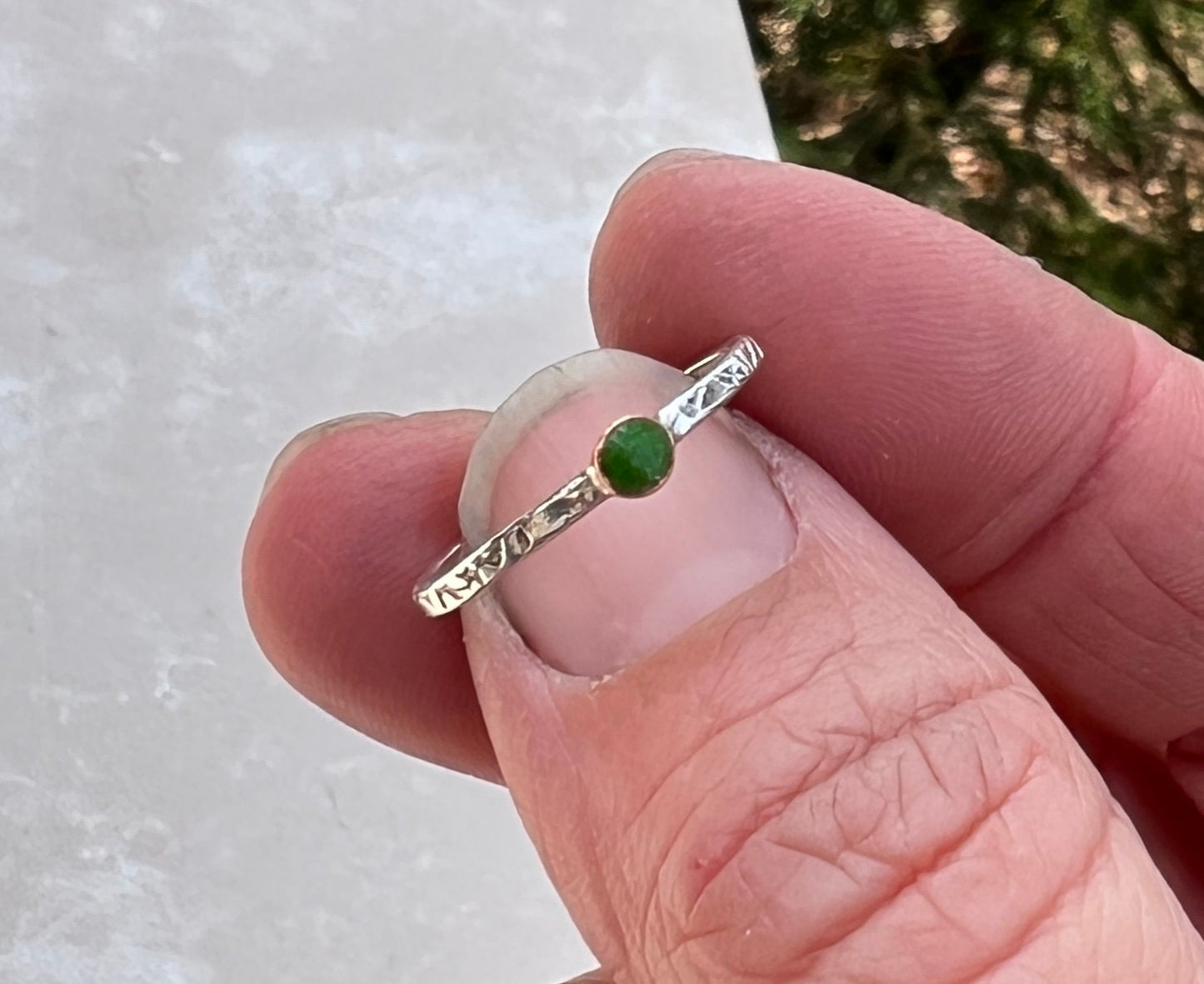 Vitreous Enamel Forest Green Ring