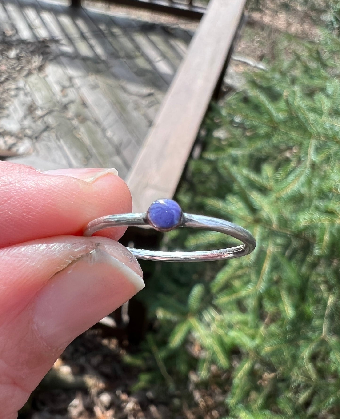 Lavender Purple Vitreous Enamel Ring