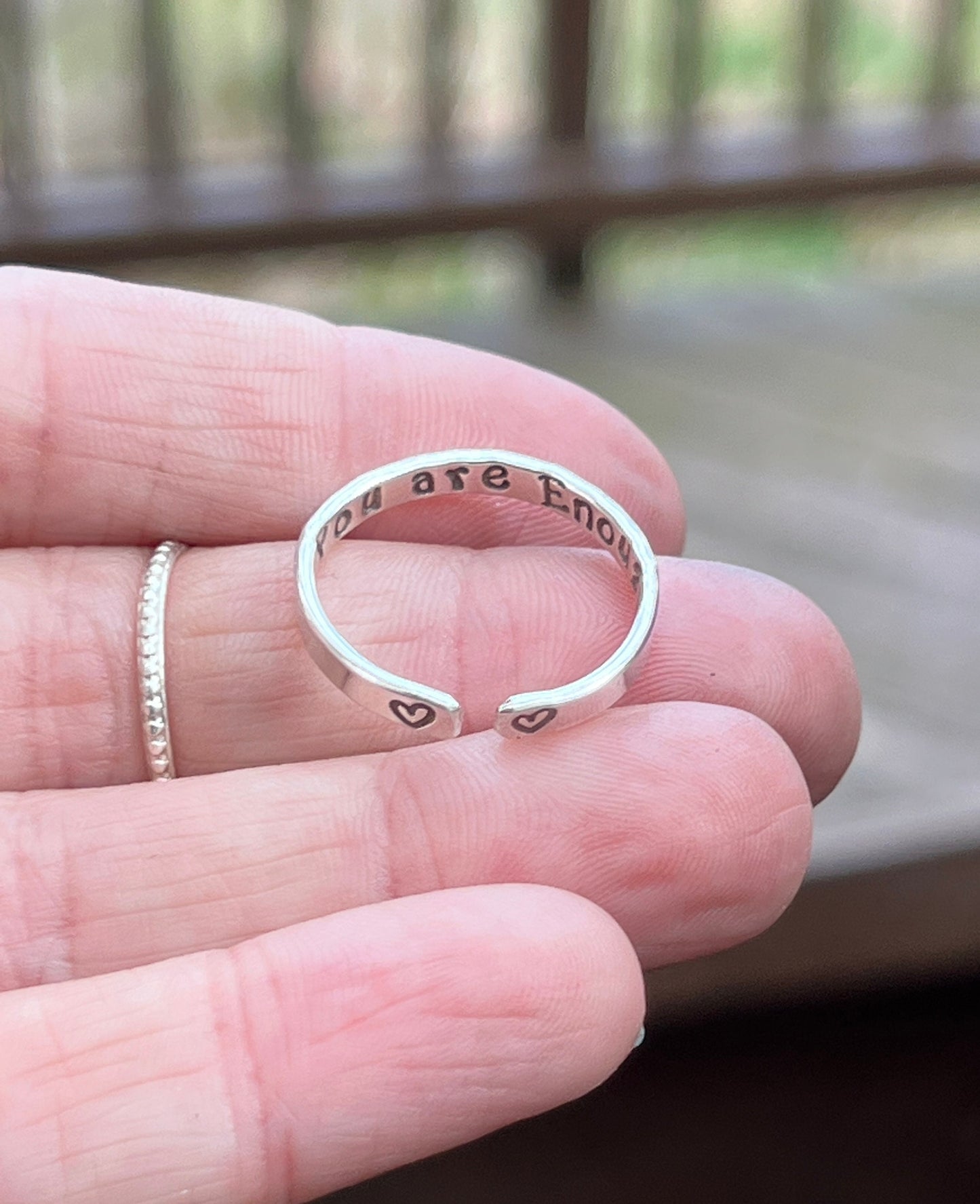 You are Enough Ring, Adjustable Sterling Silver