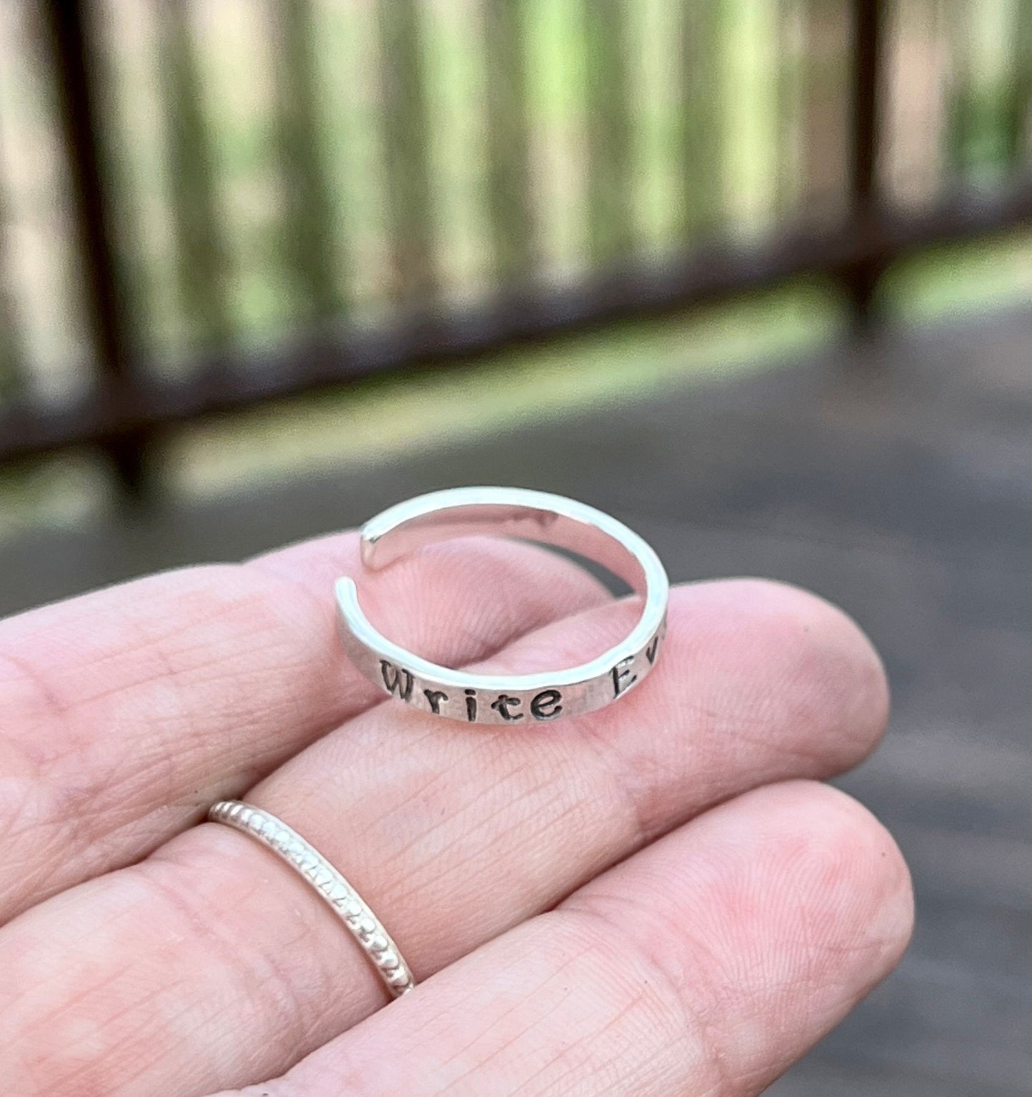 Just Don't Quit Ring, Adjustable Sterling Silver