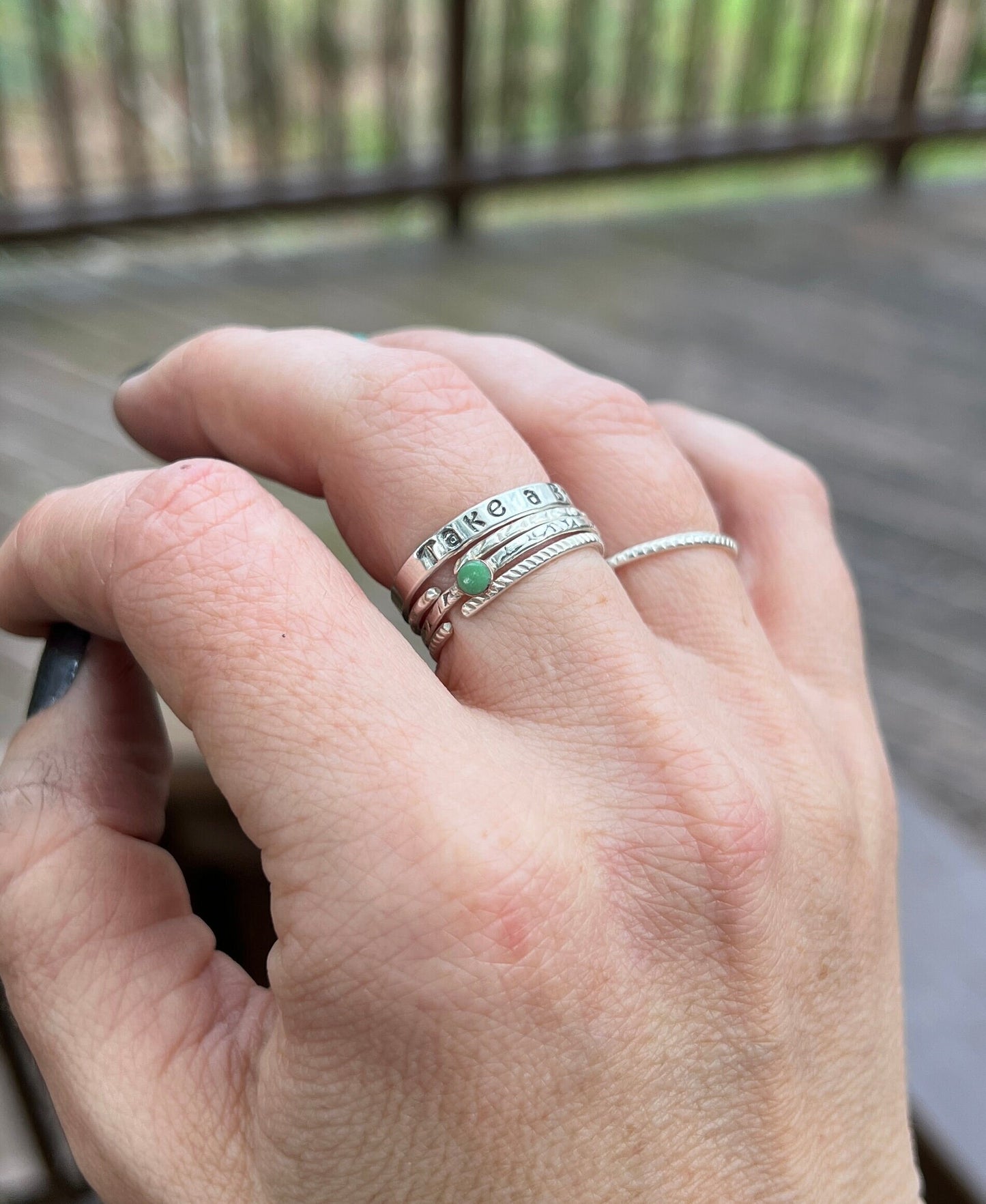 Take a Breath, Sterling Silver adjustable ring