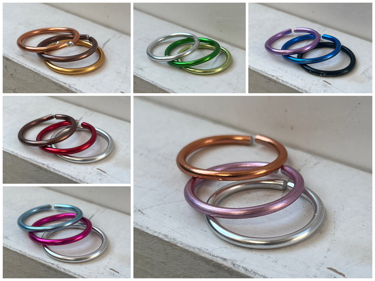 Anodized Aluminum Colorful Stacking Rings