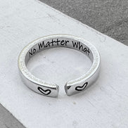 No Matter What Ring, Aluminum and Adjustable, Inspiration Inside