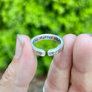 No Matter What Ring, Aluminum and Adjustable, Inspiration Inside