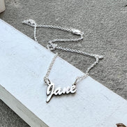 Name Plate Necklace in Solid Sterling Silver