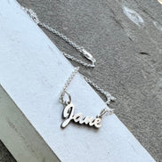 Name Plate Necklace in Solid Sterling Silver