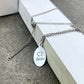 Oval Handwriting Charm in Sterling Silver
