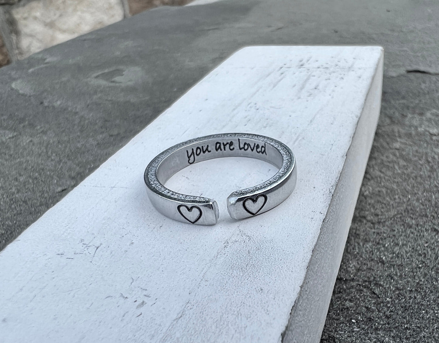 You are Loved Ring, Aluminum and Adjustable