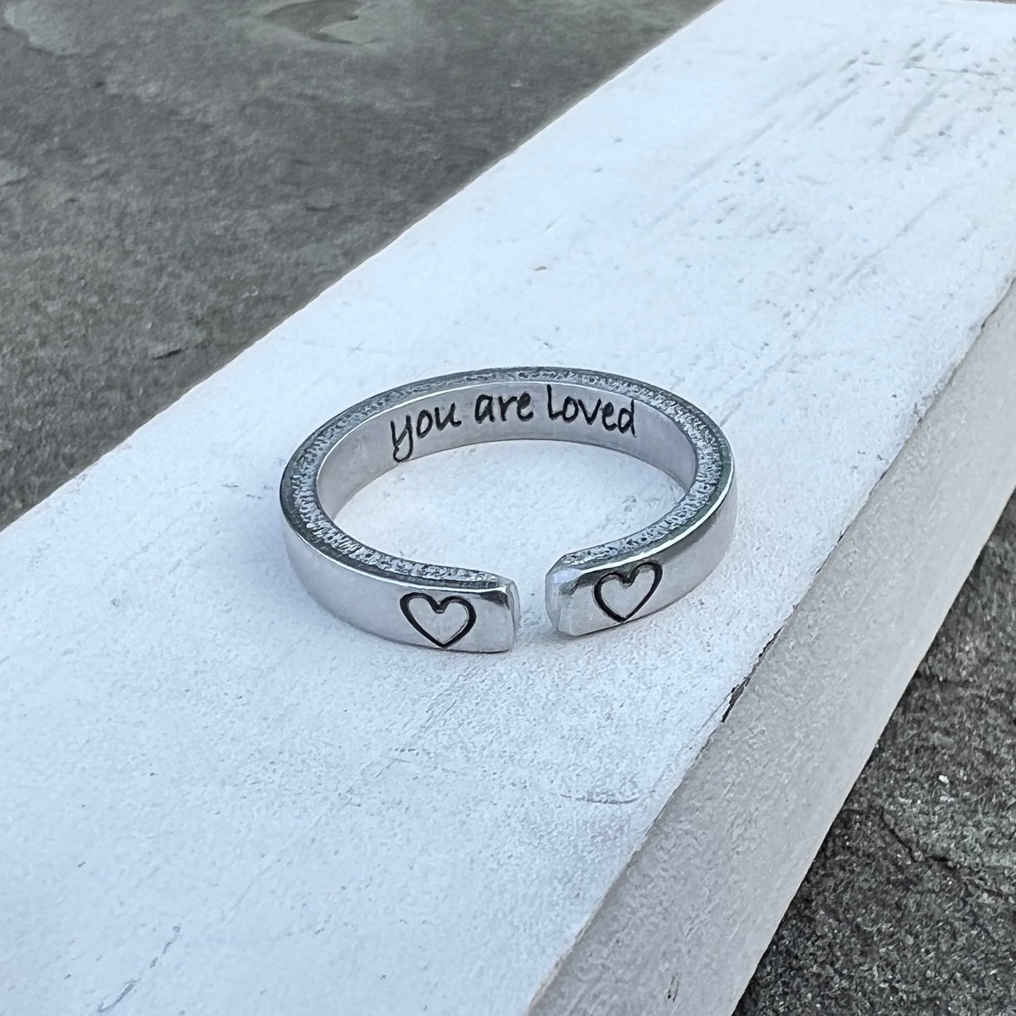 You are Loved Ring, Aluminum and Adjustable