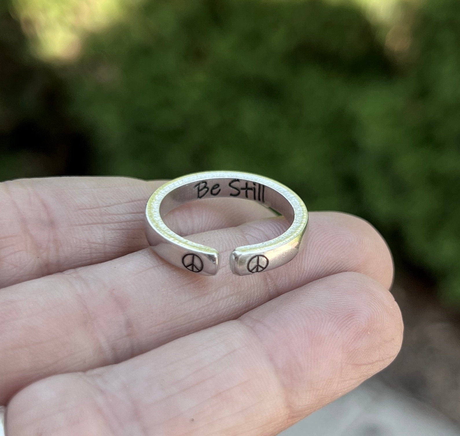 Be Still Peace Ring