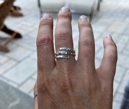 Name Wrap Ring Children's Names in Sterling Silver