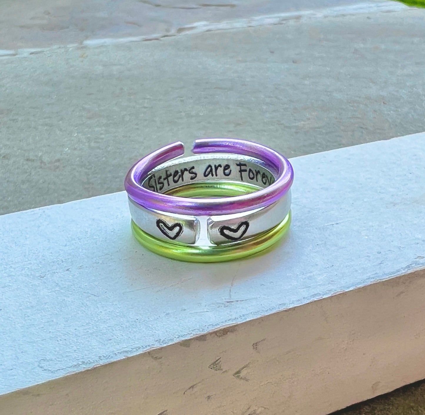 Sisters are Forever Ring, Adjustable and Aluminum