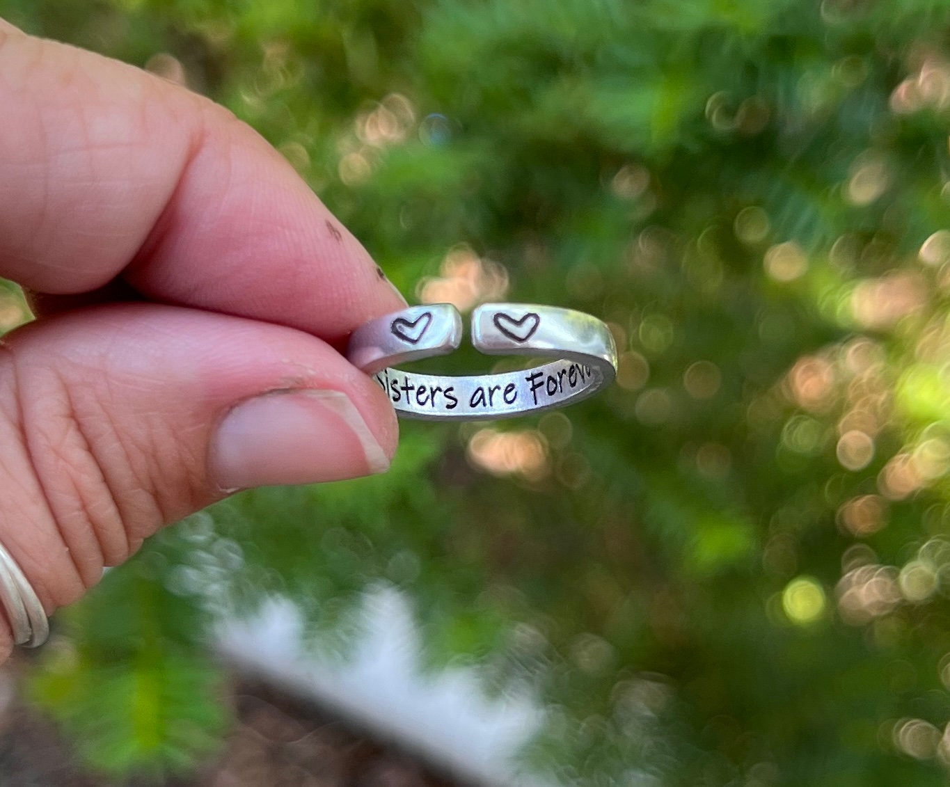 Sisters are Forever Ring, Adjustable and Aluminum