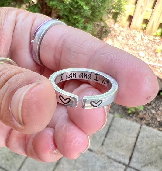 I can and I will Ring, Adjustable Aluminum