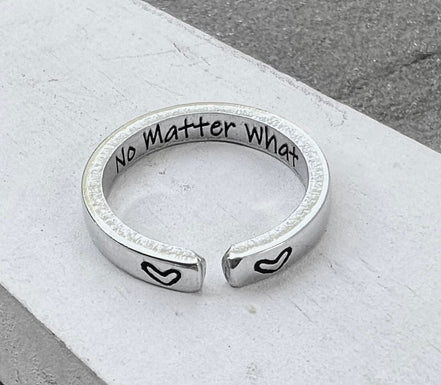 No Matter What Ring, Aluminum and Adjustable, Inspiration Inside