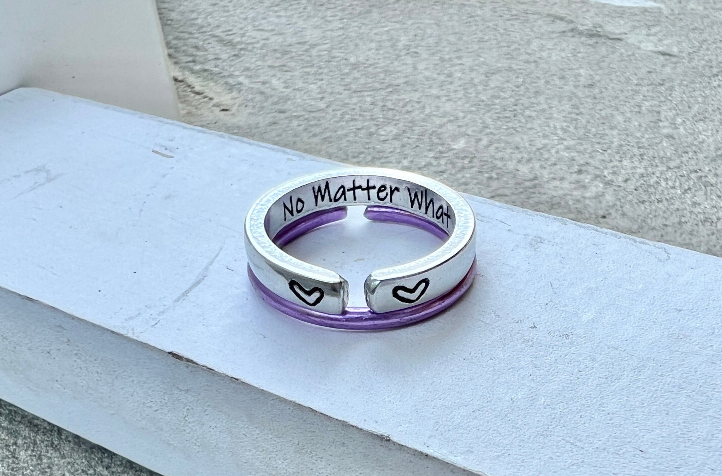 No Matter What Ring, Aluminum and Adjustable, Inspiration Inside