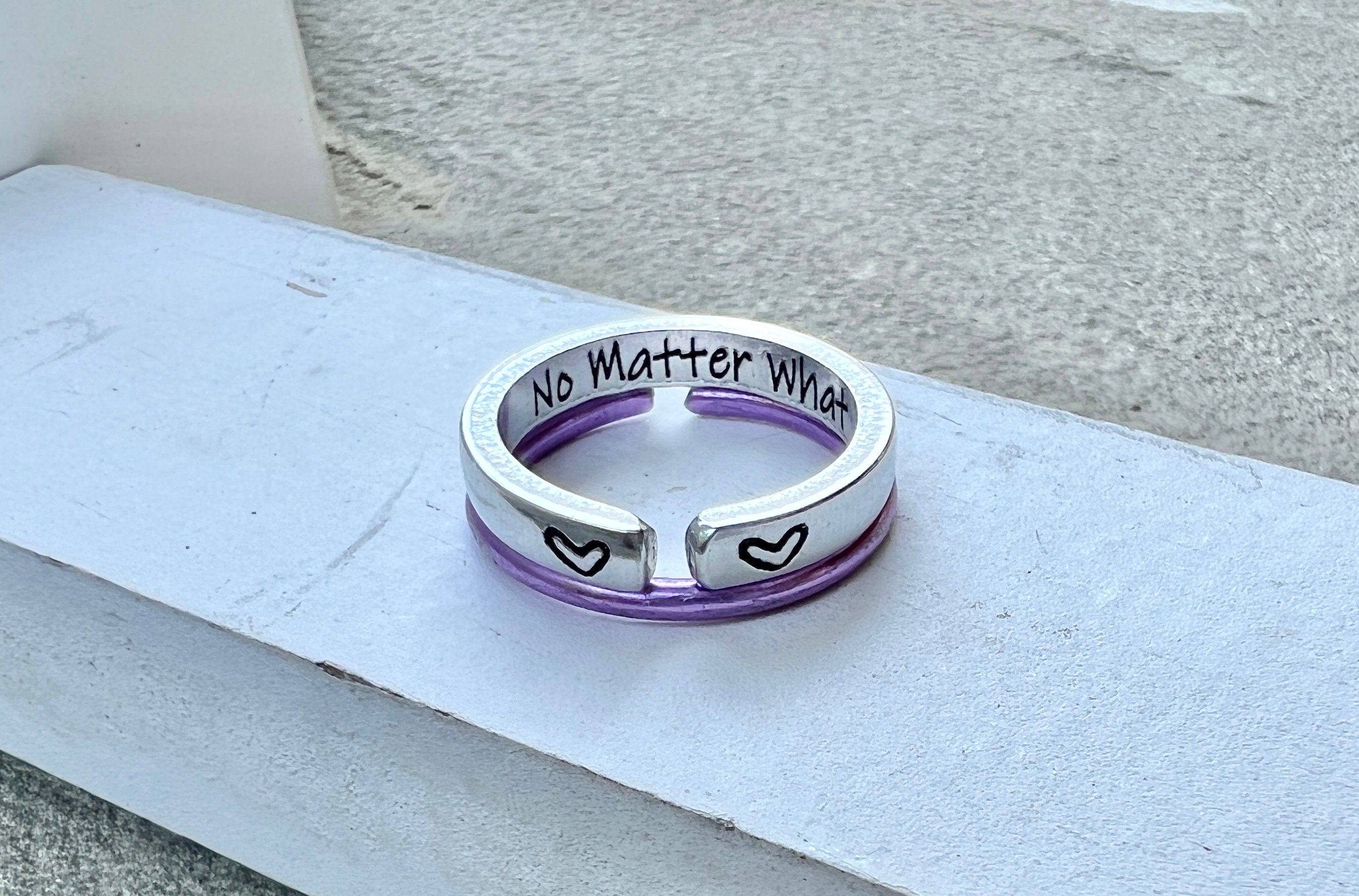 No Matter What Ring, Aluminum and Adjustable, Inspiration Inside