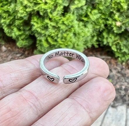No Matter What Ring, Aluminum and Adjustable, Inspiration Inside
