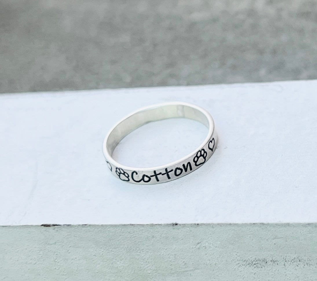 Pet Name Ring in Solid Sterling Silver Ring